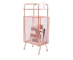 Kytwn Eisenbodengestelle Schlafzimmer Nacht Wohnzimmer Ablageboden Sandwich Mehrschichtige Magazinablage Nordic Ins Wind Lagerung Lagerung Doppelnutzung Flower Stand 34X20X70cm (Color : Rose Gold)