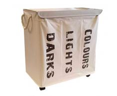 hausratplus 3er Wäschesortierer auf Rollen Wäschebox Wäschekorb Sand