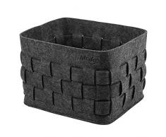 Mr.do® Filzkorb Aufbewahrungskorb Grau Dunkelgrau Regalkorb Filz Korb für die Aufbewahrung von Spielzeug Bücher Zeitschriften Datei Papier oder Mappe mit Atmungsaktivem Handgewebten Entwurf