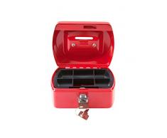 Idena 50031 - Geldkassette Mini, Größe 125 x 95 x 60 mm, Farbe Rot, 1 Stück