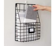 Sntsya Schmiedeeisen Wand montiert Bücherregal einfache Wohnzimmer Zeitungsständer Zeitschriftenständer Aufbewahrungskorb Zeitung Wandzeitungshalter