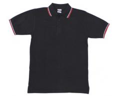 Pro Company Herren Poloshirt Rot-weiße Streifen Mit Knopfleiste, schwarz, S, 00873A