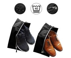 TRAVANDO ® Schuhtasche 2er Set - Wasserfeste Schuhbeutel Reise, Koffer, Gepäck - Schmutzabweisender Schuhsack Reise für Schuhe, Urlaub Shoebag Tasche zur Trennung von Schuhen und Kleidung Reisezubehör