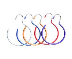 yyuezhi Gürtel Ring Gürtelhalter Hängeorganizer für Schals Runder Krawattenhalter Gürtelringe mit Haken für den Kleiderschrank Gürtelringe Krawattenhalter Hochwertiger Großer Schalständerhaken 5 Stück