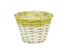 Natur Übertopf Blumentopf D 17 cm hell grün Schale ökologisch Korb Flechtweide