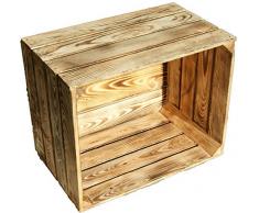 flambierte/geflammte Massive Obstkiste 49 x 42 x 31cm / Apfelkiste/Weinkiste aus dem Alten Land