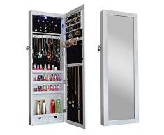 YAzNdom Schmuck Schrank Schmuckkarte Kosmetikspiegel Schließfach Zubehör Spiegel Wandhalterung Ganzkörperspiegel Schrank Garderobe Zubehör Spiegel Wandmontage Schmuckschränkchen