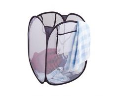 axentia 116723 Wäschebox Pop-up, faltbare Aufbewahrungsbox, Wäschesack als Möbel und Wohnaccessoire für Küche und Haushalt verwendbar, praktischer Wäschesammler aus flexiblem Polyester mit Feder, ca. 32 x 32 x 58 cm, blau