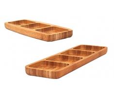Beyond Eco-freundliche Holzteller Bambus-Snack-Schalen 2 teilig Set