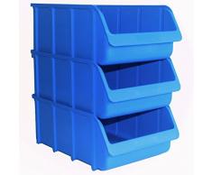 3x Profi Sichtboxen PP Größe 5 blau NEU Stapelbox Sicht-Lagerbox Boxen Sichtbox
