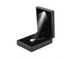 Schmuckschatulle, LED beleuchteter Ring/Anhänger/Armband/Halskette Schmuck-Vitrine Geschenke Aufbewahrungsbox(Anhänger Box Größe)