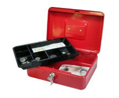 Kingfisher Verschließbare Geldkassette aus Stahl – 25 cm, Holz, rot, 20 x 17 x 9 cm