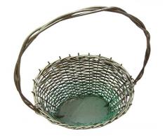 GESCHENKKORB Grün/Gold PRÄSENTKORB KORB OBSTKORB DEKOKORB WEIDENKORB FLECHTKORB AUFBEWAHRUNGSKORB