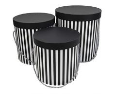 Clayre & Eef 64046Z Hutschachtel (3 Stück) Ca. 24 x 25 / Ø 21 x 22 / Ø 19 x 20 cm