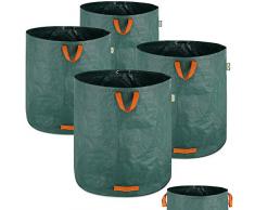 Gartenabfallsack 4 x 500 L = 2000L Gartensack mit Stabilisierungsring Laubsack wasserabweisend Gartensäcke faltbar