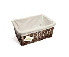 woodluv Weidenkorb, Medium, weißes Futter, Dunkelbraun
