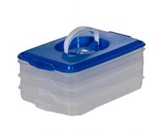 SIDCO Vorratsdose Aufschnitt Box Aufschnittdose Boxen Set Stapelbox m. 3 Abteilungen