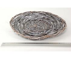 Rattan-Schale rund, weiß-gekalkt, 29 cm
