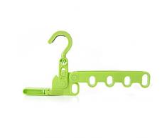 myll Farbe Multifunktions-5-Loch Faltbarer Reise-Kleiderbügel Wand-Wäscheständer, ABS, grün, 30 * 15.5 * 18 cm