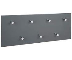 HAKU Möbel 42190 Wandgarderobe 80 x 5,5 x 30 cm, grau / chrom / nickel