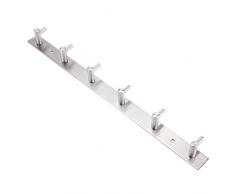 BEIYI Hakenleiste Edelstahl, Edelstahl, rostfrei, stahlfarben, 6 crochets