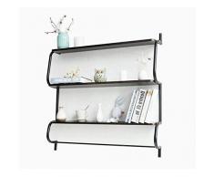 HL-TD Zeitschriftenständer Wandmagazinhalter Eisen Wandregal Wandregal Dekoration Rahmen Montiert 82.5cm X 84cm Bequem (Color : Black)