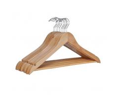 20 Stück Holz Kleiderbügel Holzbügel Gaderobenbügel mit Hosensteg Hosenstange Hosenbügel + drehbarer Haken