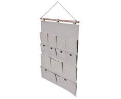 bellendo® Hängeorganizer Bad, Kinder, Tür, Wand Stoff Utensilo Baby - Hängeaufbewahrung Kinderzimmer Wandorganizer Aufbewahrung Tasche - 13 Fächer, beige