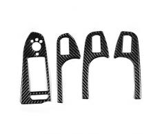 EBTOOLS Tür fenster panel knopfleiste, kohlefaser tür fensterheber panel knopfleiste trim aufkleber fit für a4 b8 a5 q5