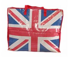 Extragroße Aufbewahrungstasche Riesentasche Wäschetasche Umzugstasche Jumbo Bag 90 Liter, UK Flagge
