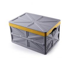 LIGHTOP Aufbewahrungsbox mit Deckel aus Kunststoff Klappbox,Platzsparend Stabil Stapelbar Aufbewahrungskorb für Kleidung Spielzeug,wasserdichte Tasche,Stabile Einkaufskiste 30L,43 * 30 * 23cm
