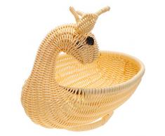 Cabilock Brotkorb Obstkorb Körbchen Mehrzweck-Korb Korb-Schale Aufbewahrungskorb Mini Ratten Korb Miniatur-Korb Tisch Organizer Box Deko Korb Tier Form 31x22,5x9,5cm Beige