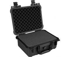 TecTake 800574 - Universalbox Kamera-Schutzkoffer, Leichte und Robuste Hartschale aus Kunststoff, 3 Schaumstoffeinlagen - Diverse Größen (M | Nr. 402870)