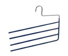 WENKO 10221111100 Hosenbügel Baggy 4, für 4 Hosen, rutschhemmend beschichtet, verchromtes Metall, 33 x 26 x 0.6 cm, Silber glänzend