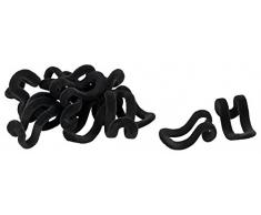 CH Handel platzsparende Kleiderbügel raumspar Verlängerung Mini Hakenverbinder Rack Haken Halter samt - Sparset 20 Stück, Farbe:schwarz