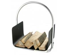 Holzkorb Kaminholzkorb 30x37x48cm schwarz Metall Tragekorb Kaminholz