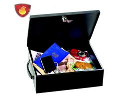 MASTER LOCK Feuerfeste Geldkassette [Feuerbeständiger Isolation] [Schlüssel] [Tragegriff] [Large] 7149EURD - Ideal für Geld, Smartphones, Ausweis