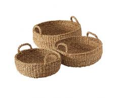 Unbekannt 1x Korb Esiam Seegras Natur Ø 40-55 cm, Tischdeko, Dekokorb, Größe:groß