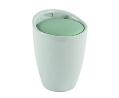 WENKO Badhocker Candy Mint, Hocker mit Stauraum für das Badezimmer und Wohnzimmer, integrierter Wäschesammler, ABS-Kunststoff, Fassungsvermögen 20 L, Ø 36 x 50,5 cm