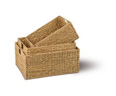 Aufbewahrungskorb, Regalkorb aus Wasserhyazinthe in 3 verschiedenen Größen und als Set erhältlich. Ware Handarbeit, von Adam Schmidt