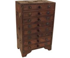 Guru-Shop Schubfachschränkchen, Apothekerschränkchen, Schmuck Schränkchen - Modell 10, Braun, 35x22x13 cm, Dosen, Boxen & Schatullen