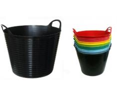 Kreher Mehrzweckkorb für 28 Liter mit Füllstandsanzeige, flexibel und strapazierfähig - Farbe: Schwarz