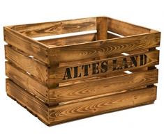 flambierte / geflammte Obstkiste ALTES LAND ca 49 x 40 x 31 cm / Apfelkiste / Weinkiste aus dem Alten Land
