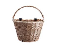 RELOAD Fahrrad-/Fahrradkorb, geflochtener Korb mit Griff, Supermarkt, Einkaufskorb, Rattankorb, Retro-Kunst-Stil, Aufbewahrungsboxen Holzfarbe