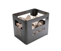 BRISA VW Collection - Volkswagen T1 Bulli Bus Feuer-Korb-Schale-Grill/Feuerstelle in Form Einer Getränkekiste - Portabel/Geschenk-Idee/Grill-Zubehör/Outdoor (Multifunktional/Corten-Stahl)