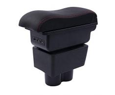 Nologo Royal Star TY for Suzuki Jimny Armlehnen Box USB Charge Heighten Doppelschicht-Inhalt Magazinhalter Aschenbecher Zubehör 15-18, B black red line