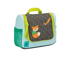 LÄSSIG Kulturtasche Junge zum Hängen mit Namensschild Kulturbeutel Waschbeutel Waschtasche Kinder / Mini Washbag, Little Tree, Fox