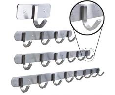 STAHLIA® Hakenleiste Kleiderhaken EDELSTAHL Garderobenhaken Wandhaken | 4 Haken