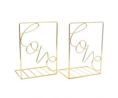 vap26 Metall-Buchstützen 1 Paar, Love Sign Moderne dekorative Buchstütze Bücherregal, vertikale Ordner, Zeitschriftenablage (Roségold), nicht null, gold, Free Size