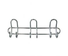 Top Star Wandgardrobe (mit 6 Haken, 39 cm, verchromte Gardrobenleiste, Raumsparwunder, Gardrobenhaken, Abstellraum, Kinderzimmer, Flur, Schlafzimmer, KÃ¼che) silber, 291272